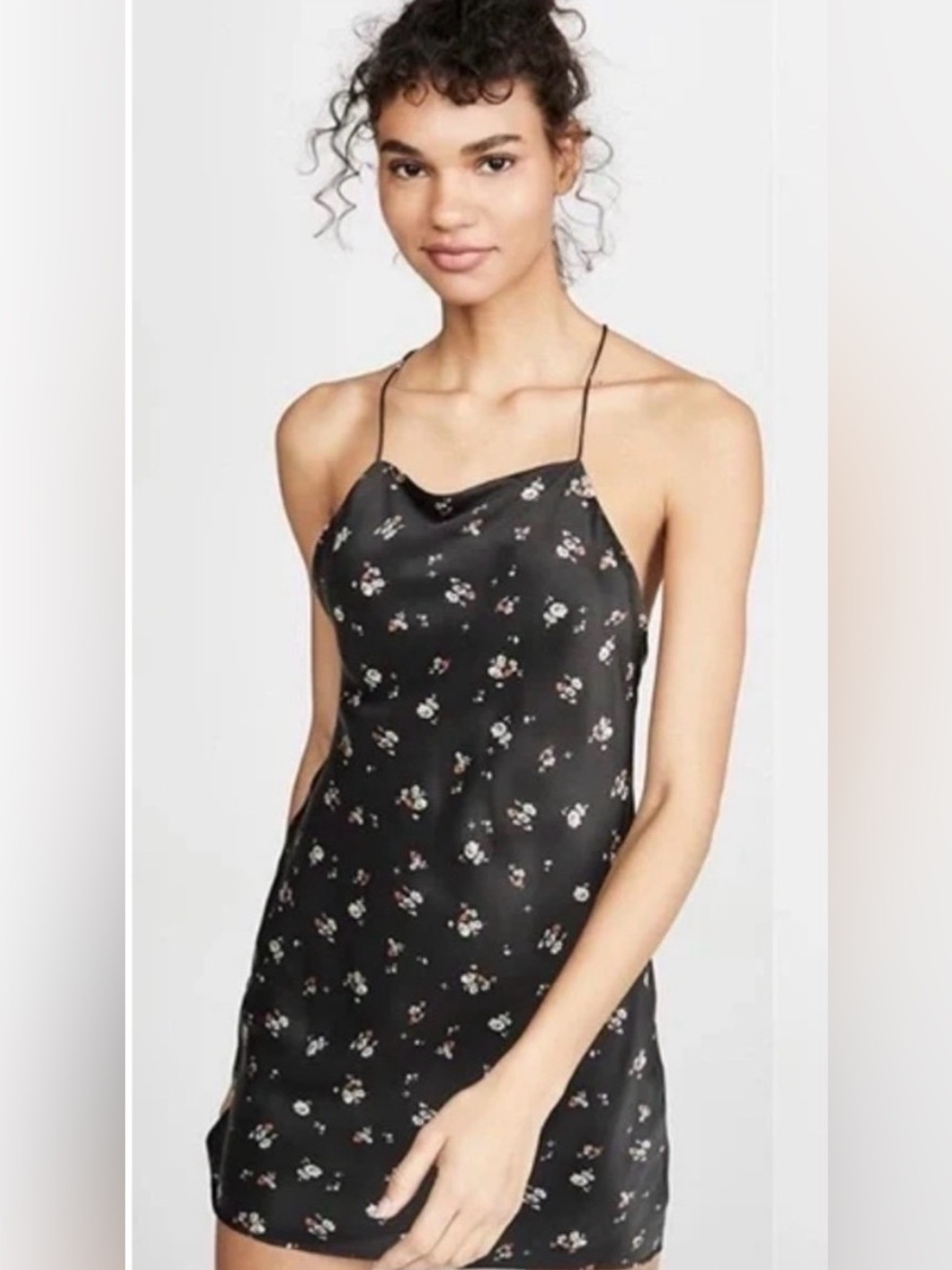 RE/DONE Vtg Floral Boas Cut Strappy Slip Dress Size M